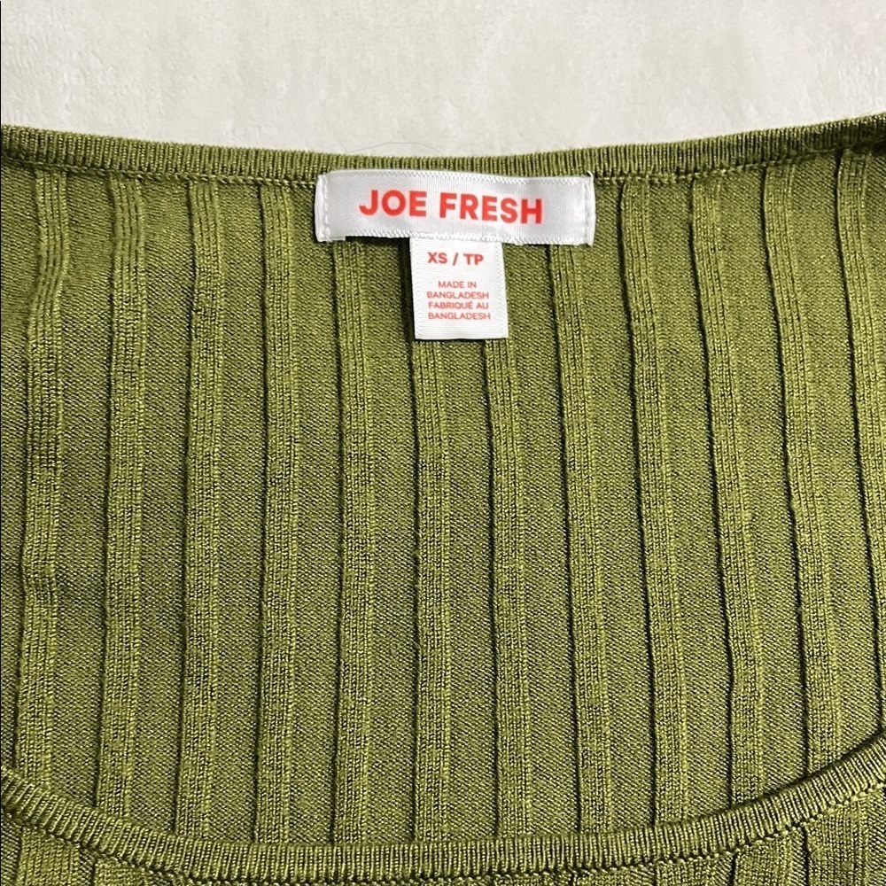 Joe Fresh Olive Ribbed Knit Top - Picture 2 of 4